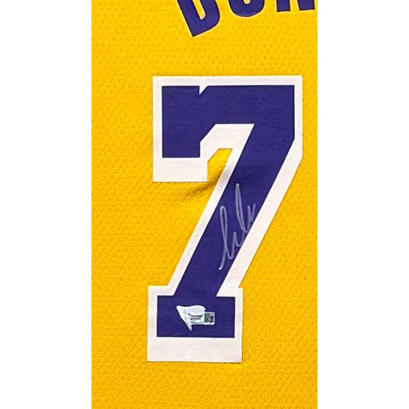 Luka Doncic Framed Signed Jersey Fanatics Autographed Los Angeles Lakers