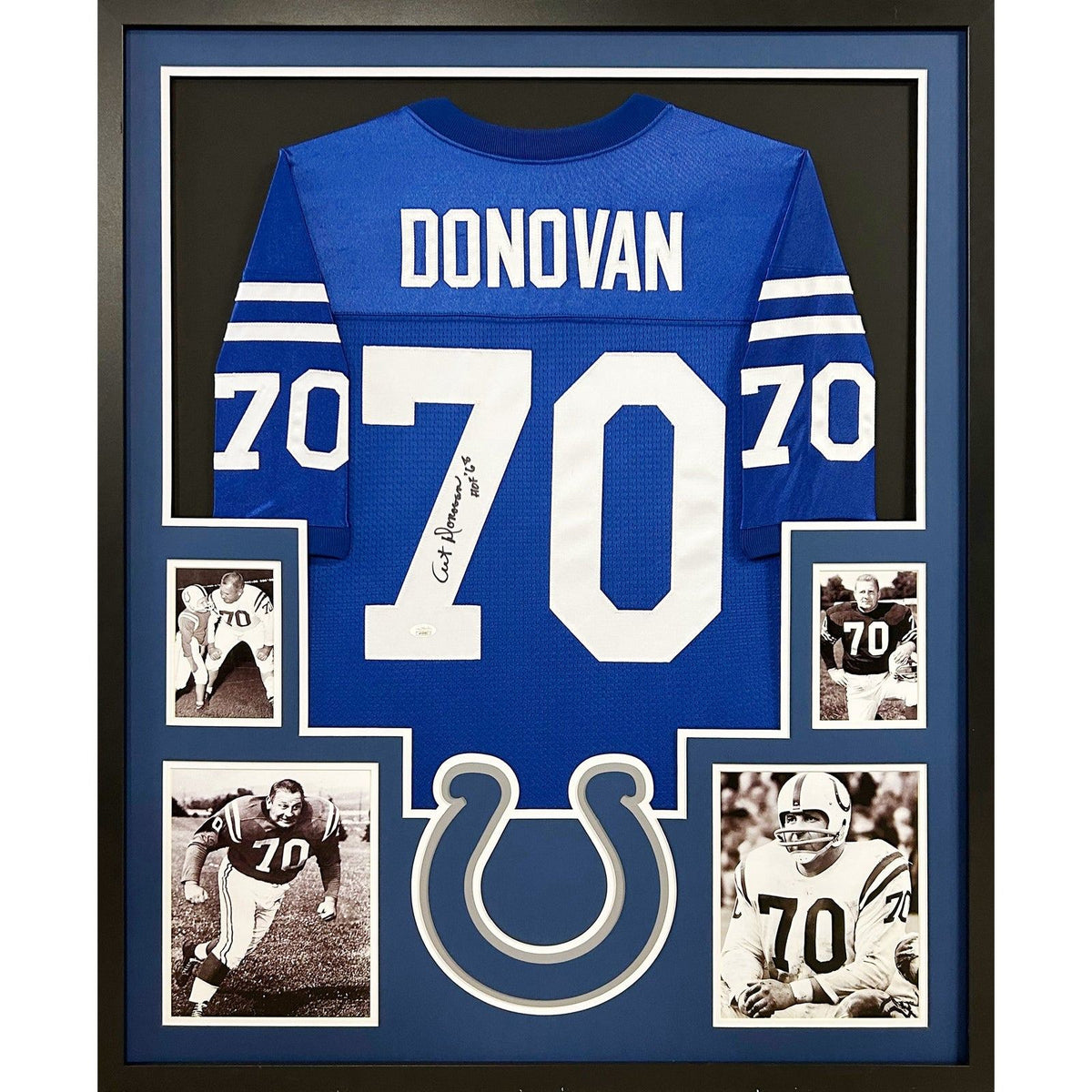 Art Donovan Framed Signed Baltimore Colts Jersey JSA Autographed