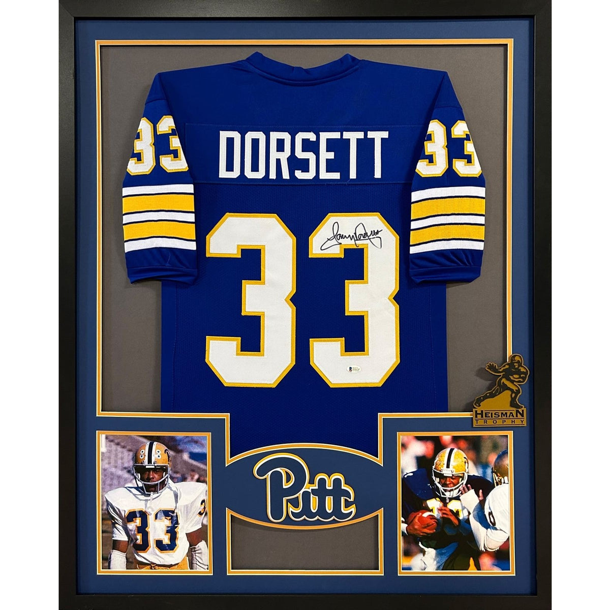 Tony Dorsett Signed Framed Jersey Beckett BAS Autographed Pitt Panthers