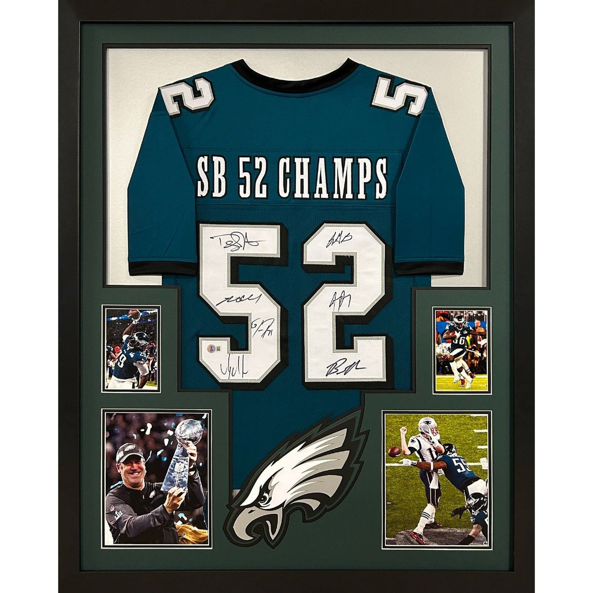 Eagles Signed Super Bowl 52 Framed Signed Jersey Beckett Autographed