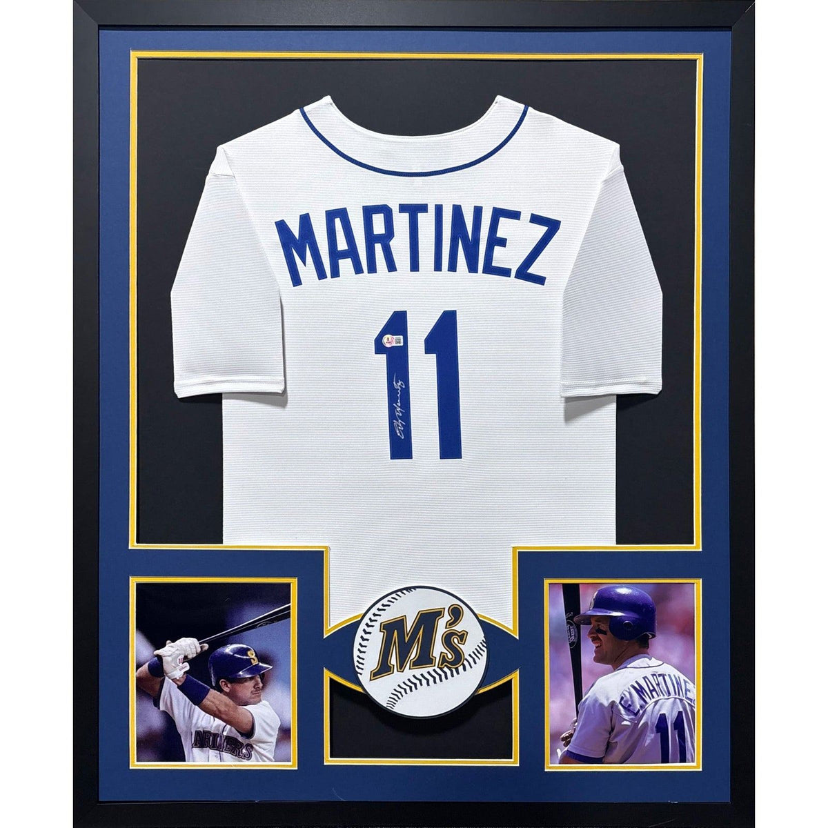 Edgar Martinez Framed Jersey Beckett COA Autographed Signed Seattle Mariners