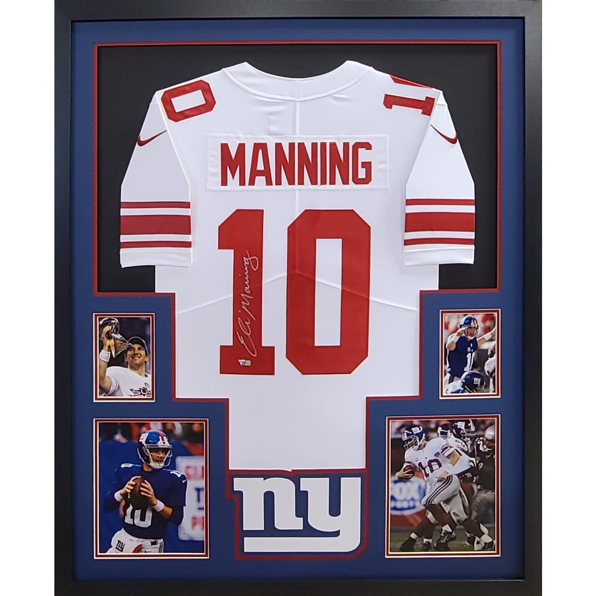Eli Manning Custom Order White Jersey Authenticated by Steiner