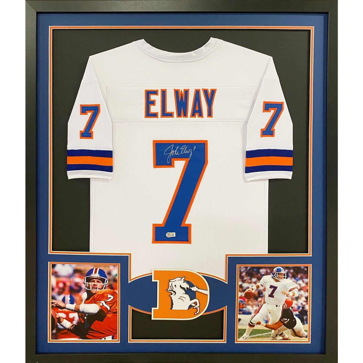 John Elway Framed Signed Jersey Beckett Autographed Denver Broncos