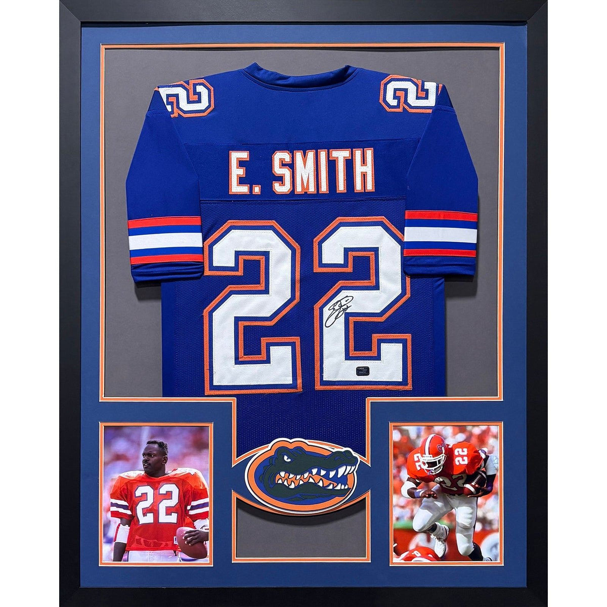 Emmitt Smith Framed Blue Jersey Autographed Signed Florida Gators PROVA