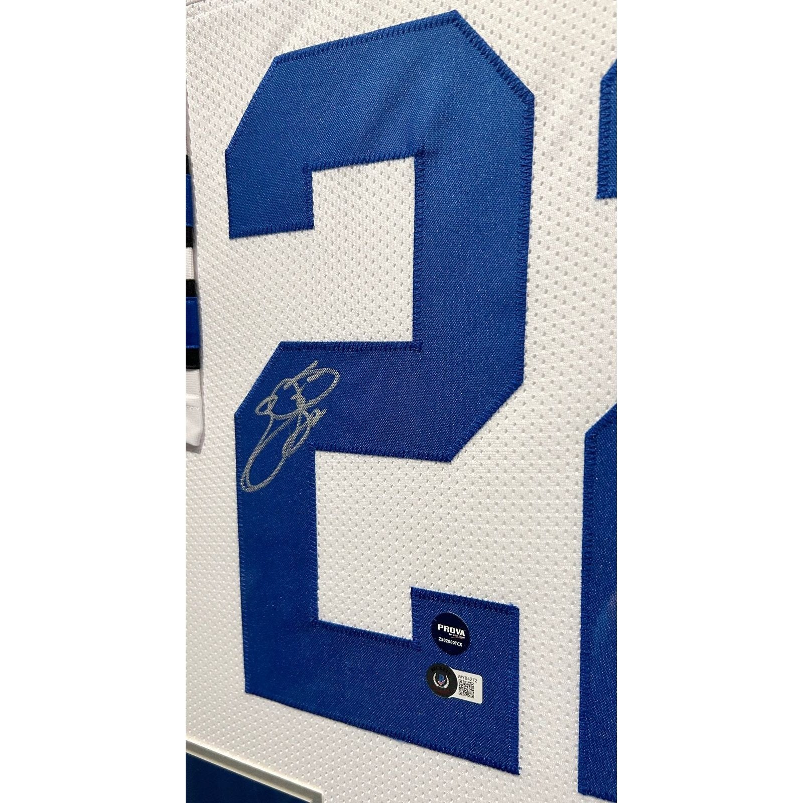 Emmitt Smith Signed White Jersey Beckett Autographed Dallas Cowboys