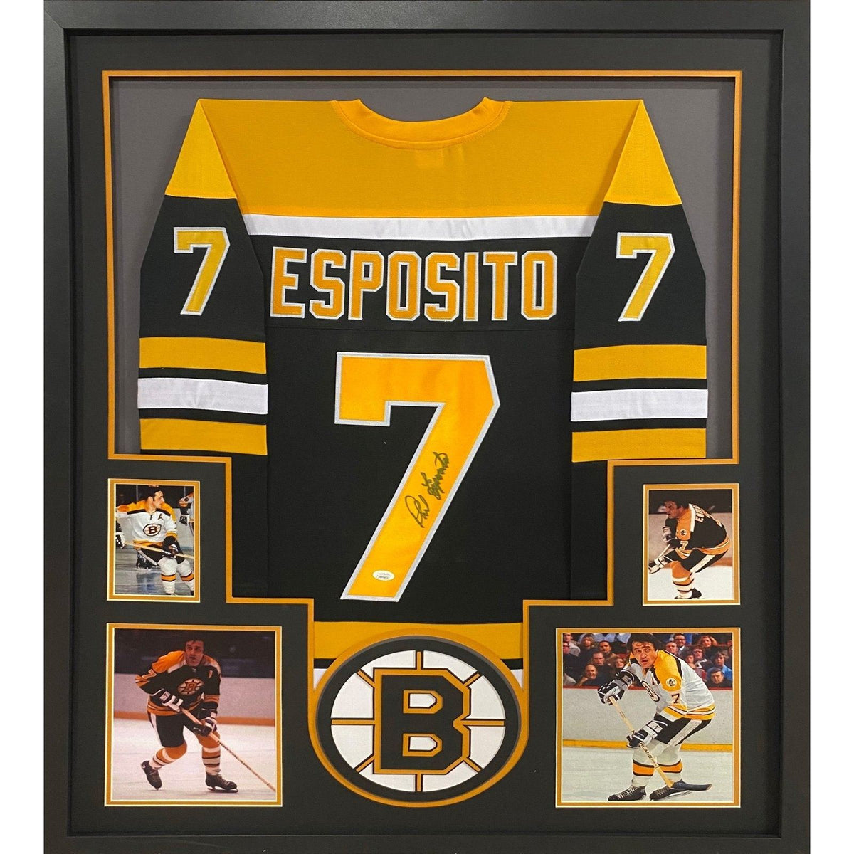 Phil Esposito Signed Framed Jersey JSA Autographed Boston Bruins