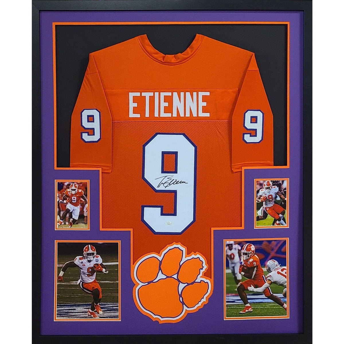 Travis Etienne Framed Jersey JSA Autographed Signed Clemson Jaguars