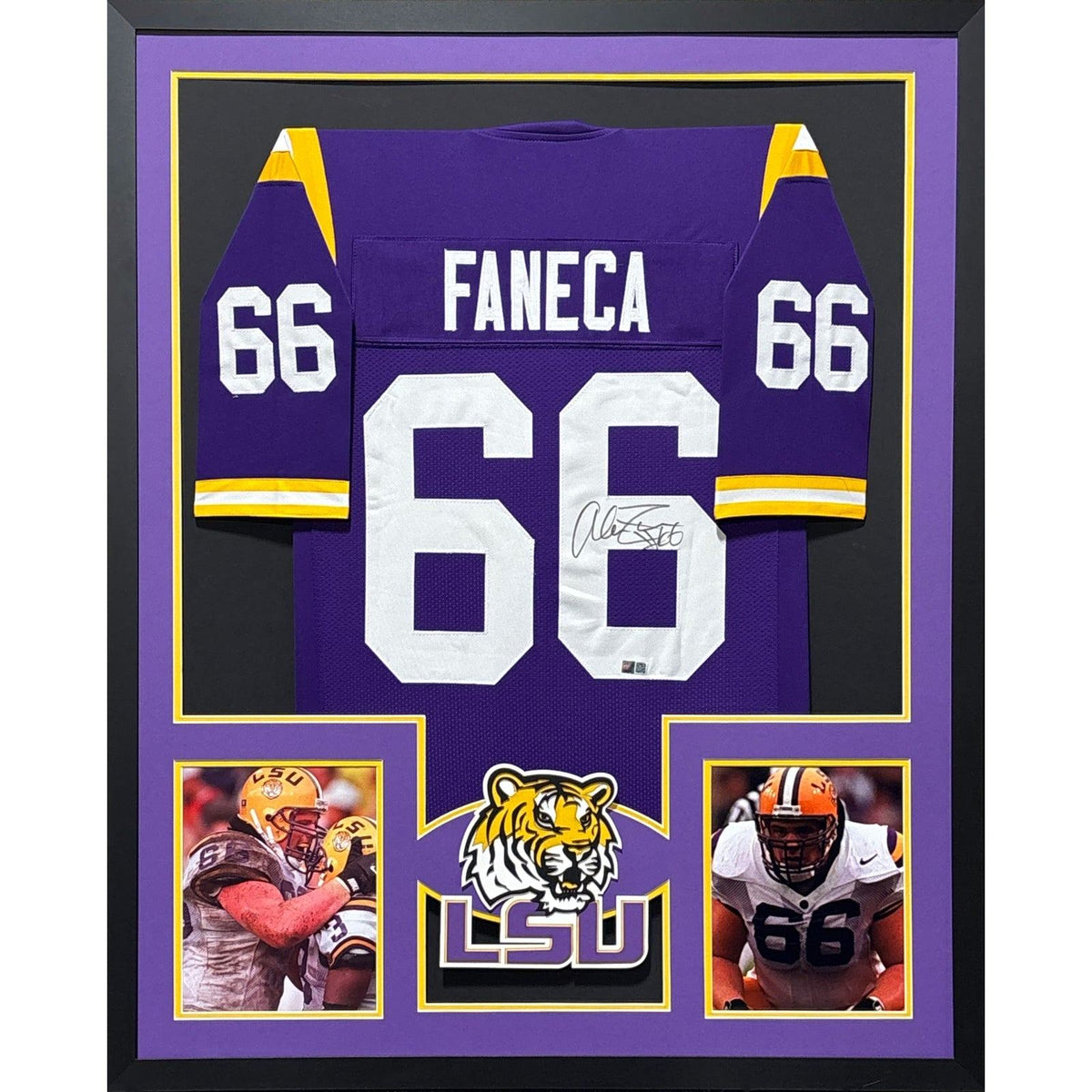 Alan Faneca Framed Jersey TSE Autographed Signed LSU Louisiana State