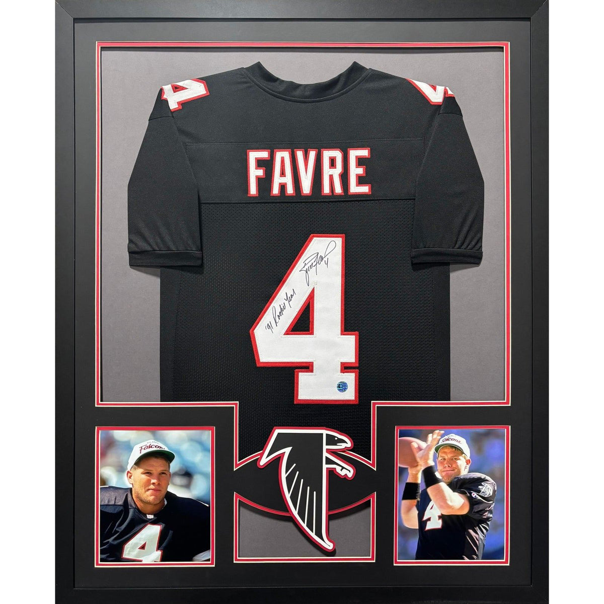 Brett Favre Framed Jersey Autographed Signed Favre COA Falcons Packers