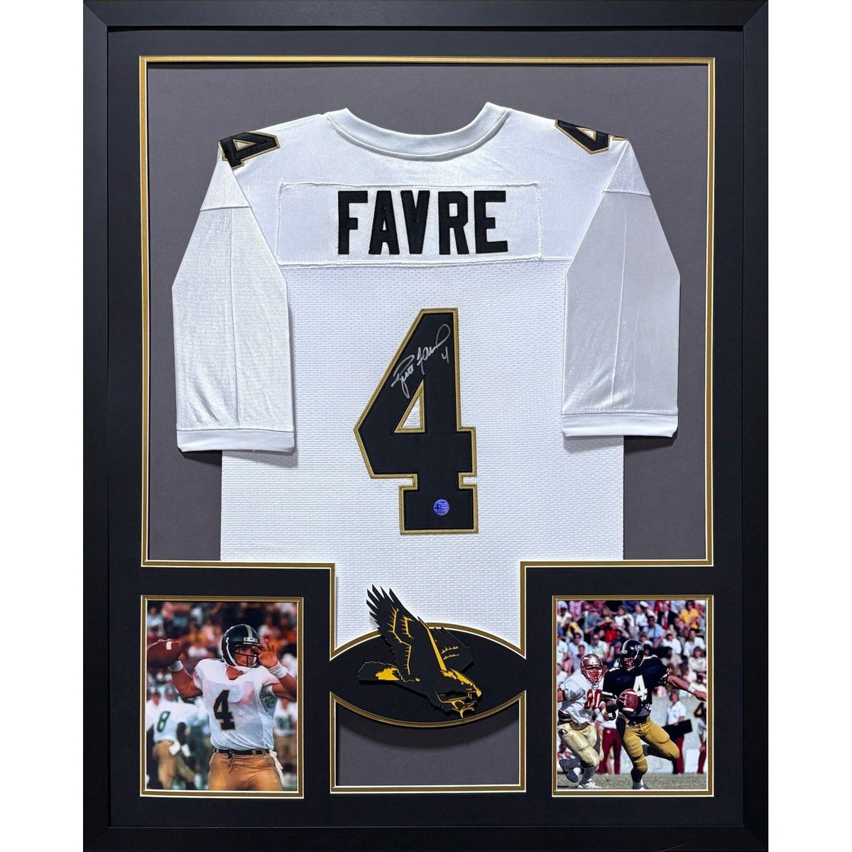 Brett Favre Framed Jersey Autographed Signed Favre COA Southern Mississippi WHT