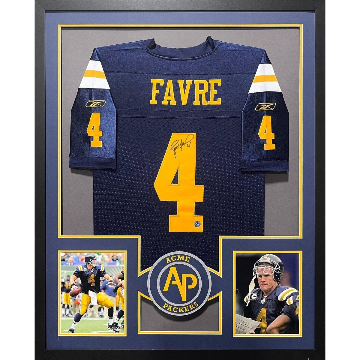 Brett Favre Framed Jersey Autographed Signed Favre COA Throwback Packers