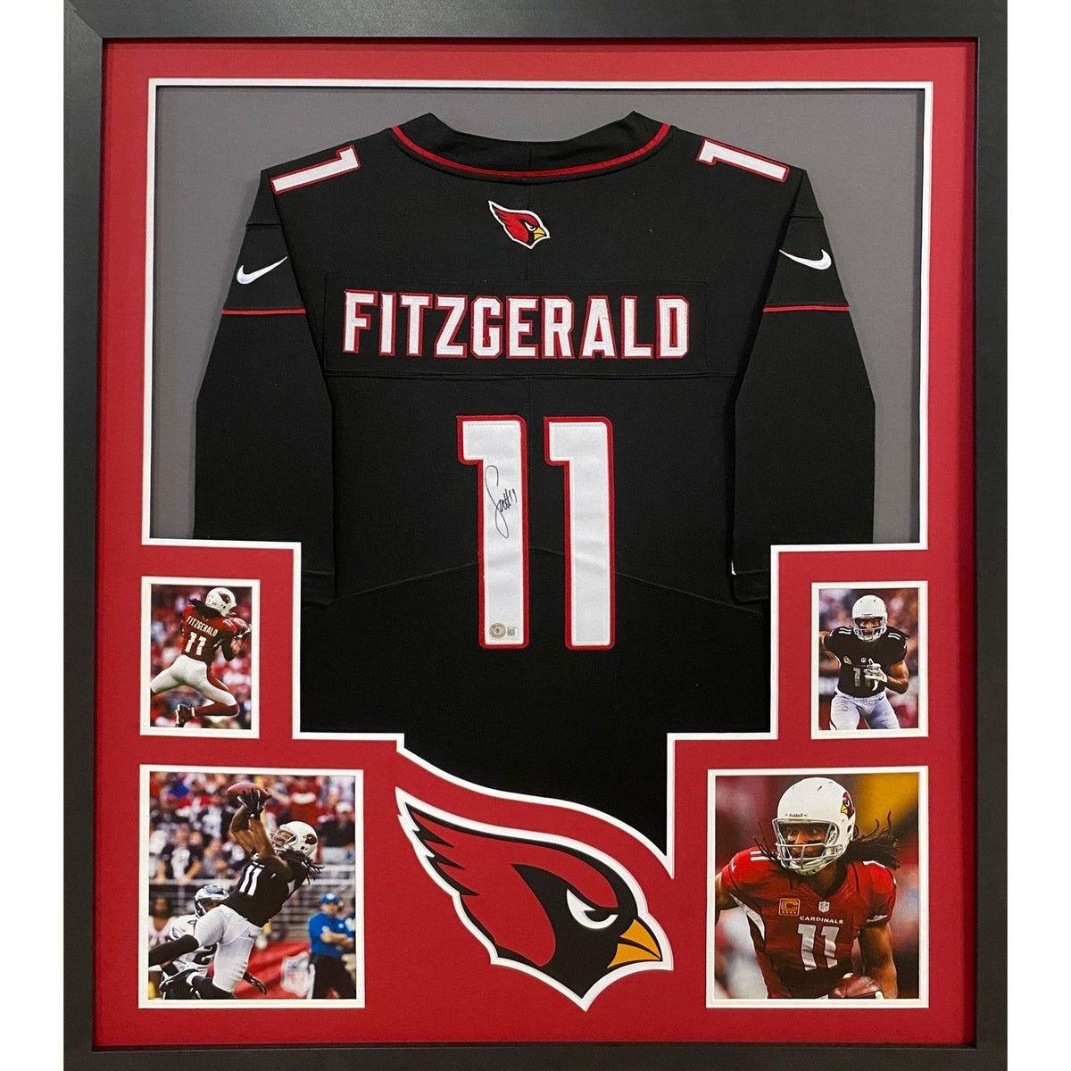Larry Fitzgerald Framed Signed Jersey Beckett Autographed Arizona Cardinals