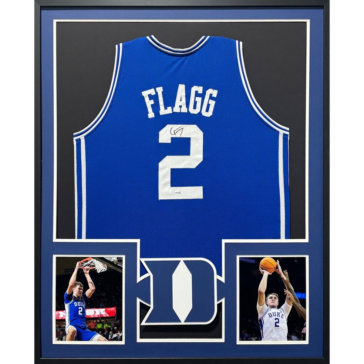 Cooper Flagg Framed Signed Jersey JSA Autographed Duke Dallas Mavericks