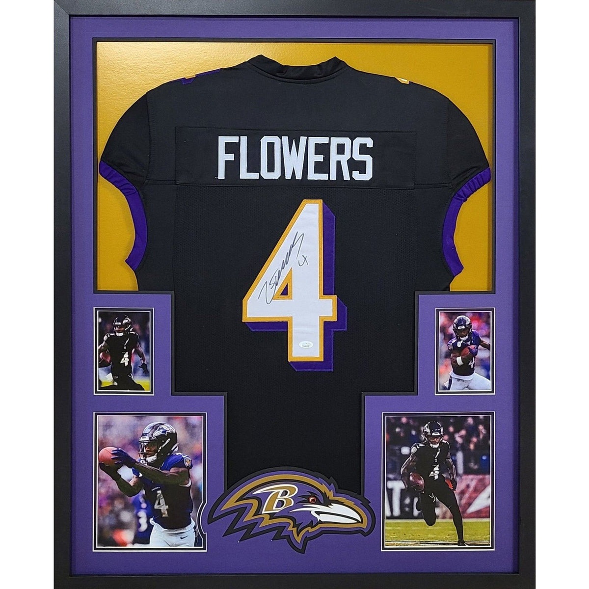 Zay Flowers Signed Framed Jersey JSA Autographed Baltimore Ravens