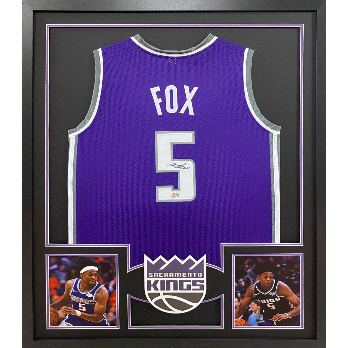 De'Aaron Fox Framed Jersey Beckett Autographed Signed Sacramento Kings