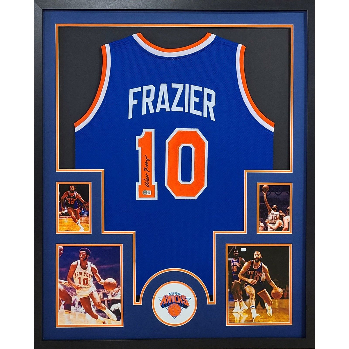 Walt Frazier Signed Framed Jersey Beckett Autographed New York Knicks