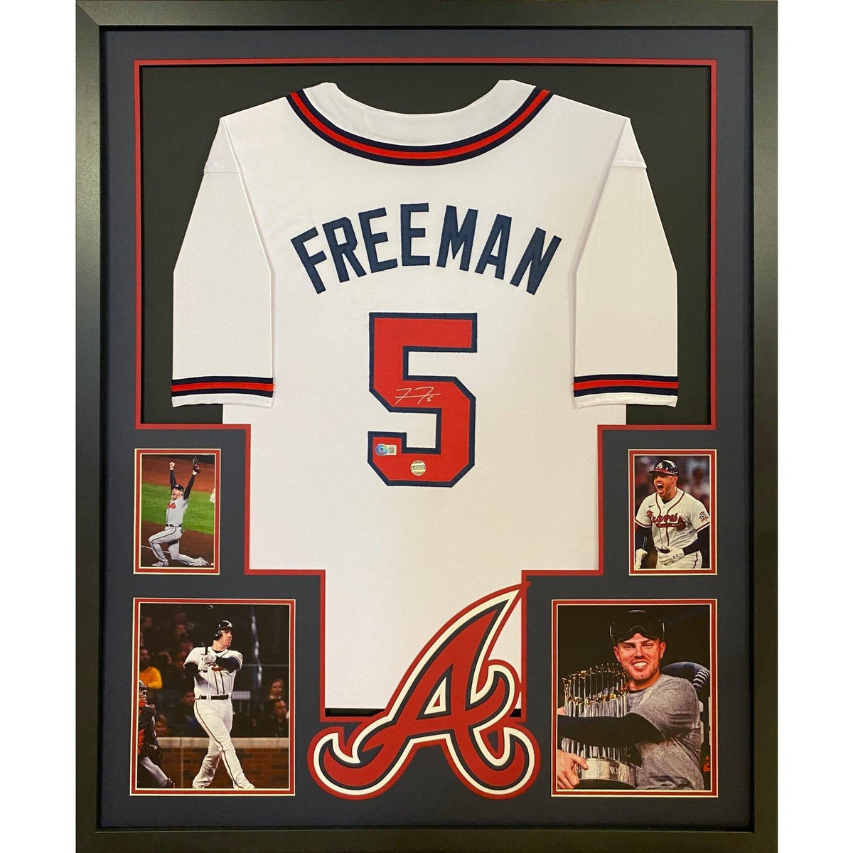 Freddie Freeman Framed Jersey Autographed Signed Beckett COA Atlanta Braves