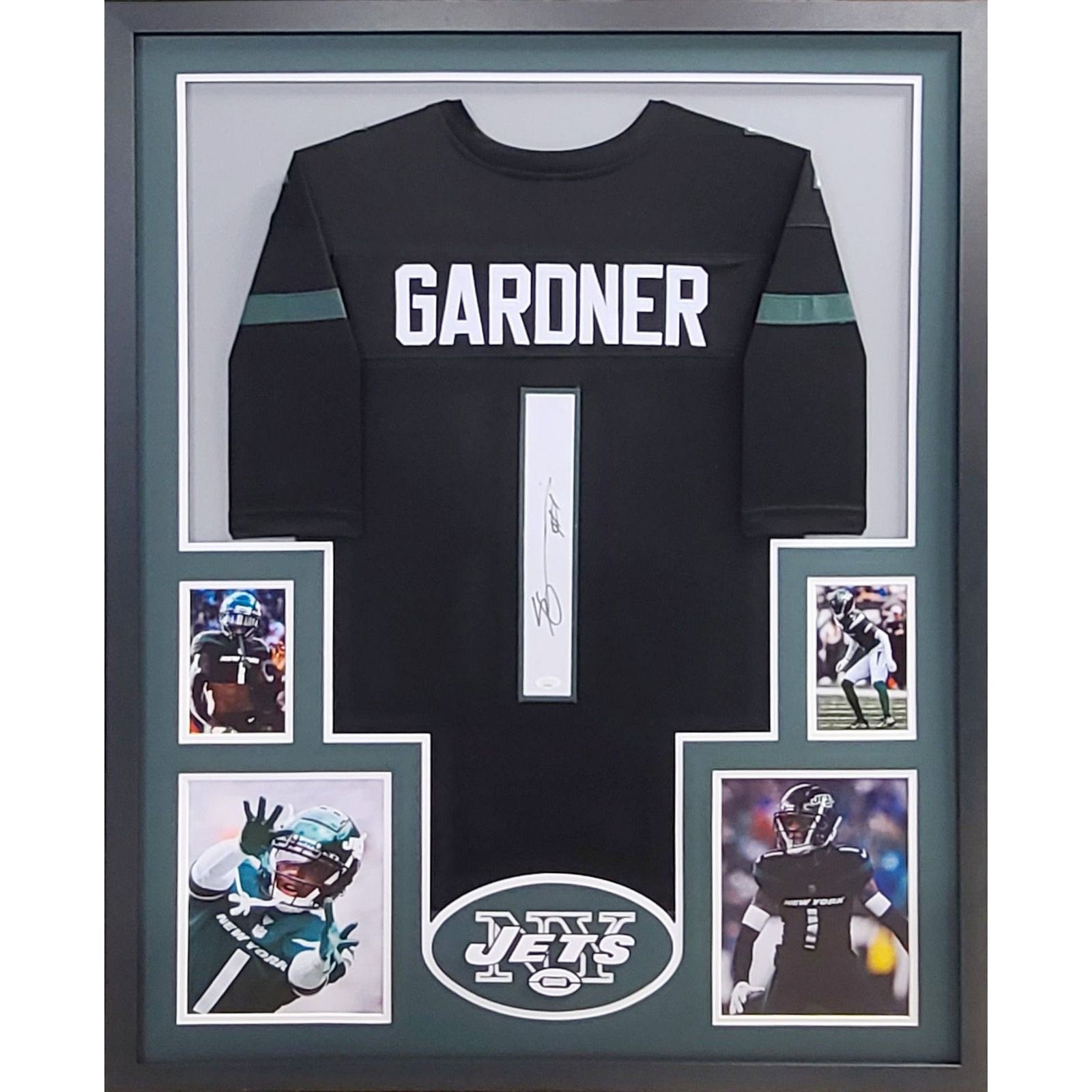 Sauce Gardner Signed Framed Jersey JSA Autographed New York Jets