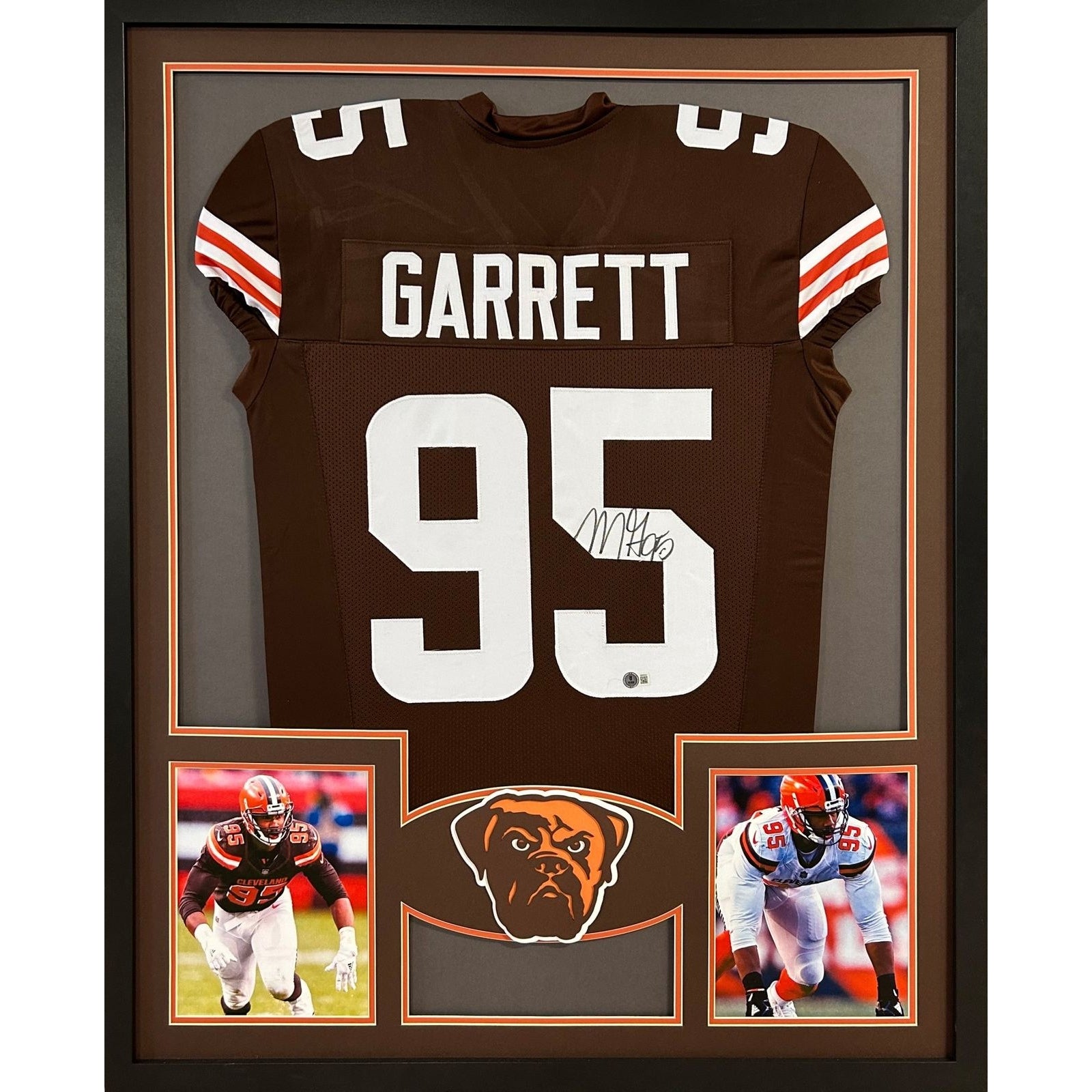 Myles Garrett Framed Signed Jersey Beckett Autographed Cleveland Brown
