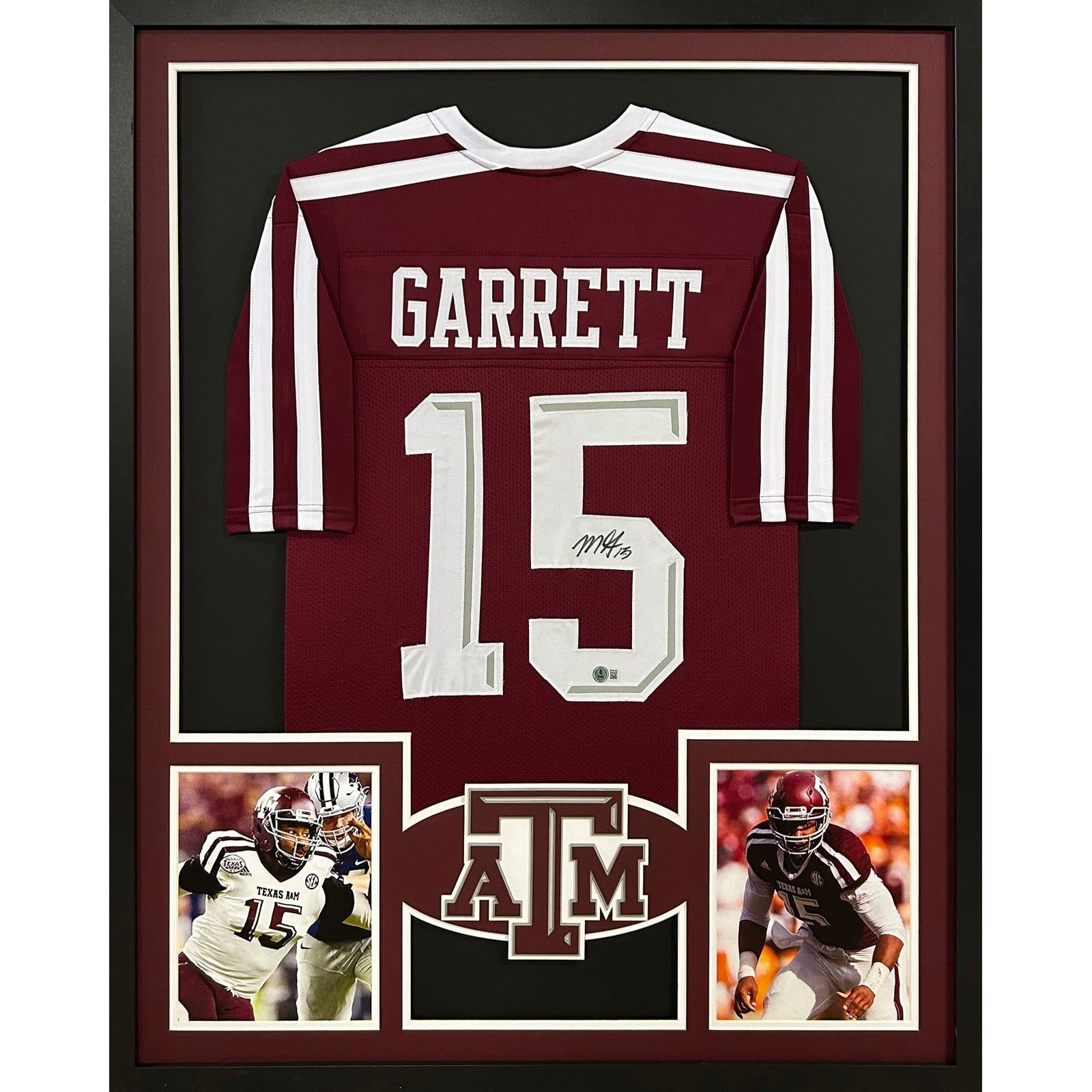 Myles Garrett Framed Signed Jersey Beckett Autographed Texas A&M