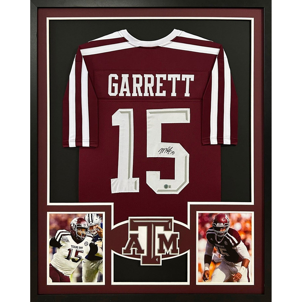 Myles Garrett Framed Signed Jersey Beckett Autographed Texas A&M