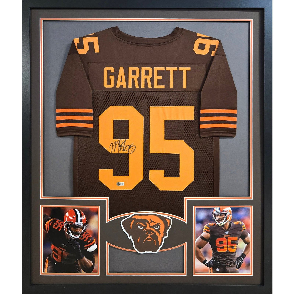 Myles Garrett Framed Signed Jersey Beckett Autographed Cleveland Browns CR