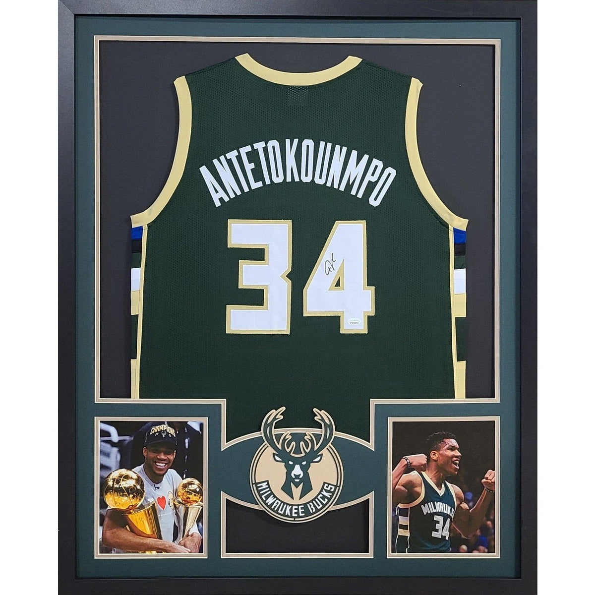 Giannis Antetokounmpo Framed Signed Jersey Beckett Autographed Milwaukee Bucks