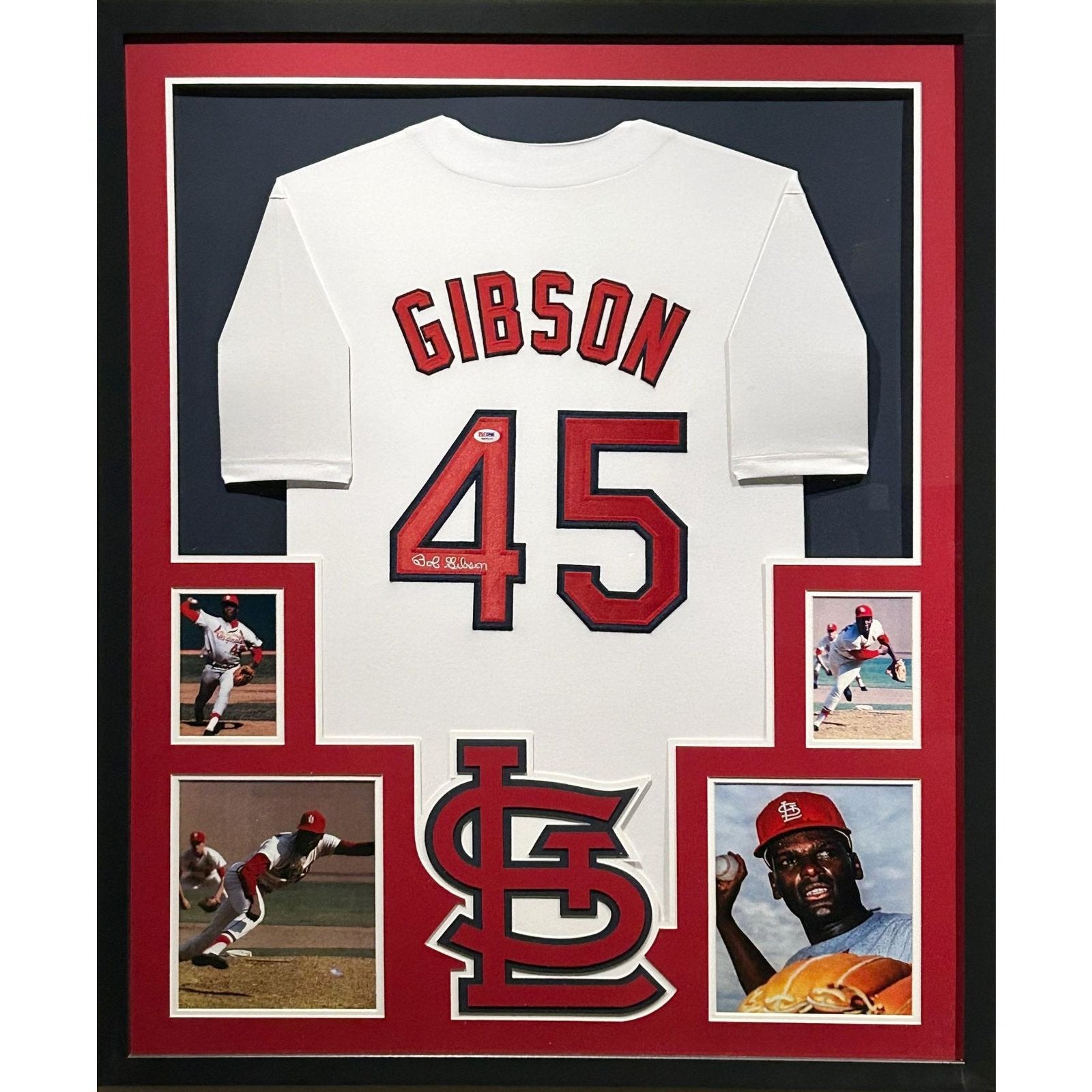 Bob Gibson Framed Jersey JSA Autographed Signed St. Louis Cardinals HO