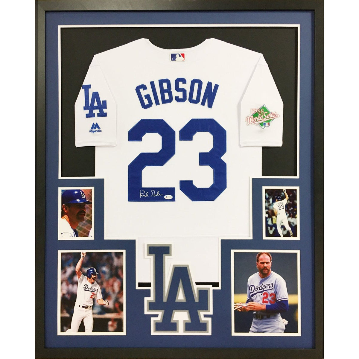 Kirk Gibson Framed Jersey Beckett Autographed Signed Los Angeles Dodgers LA L.A.
