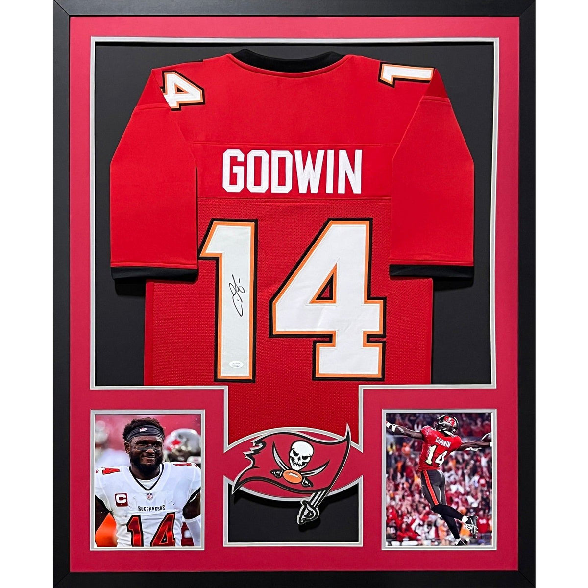 Chris Godwin Framed Signed Jersey JSA Autographed Tampa Bay Buccaneers 2P