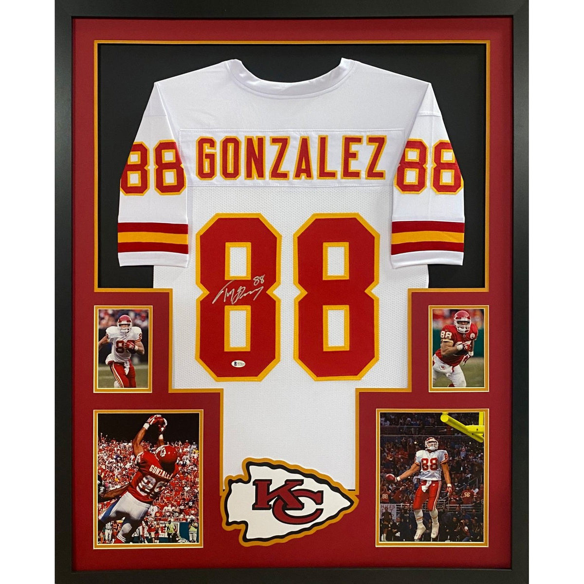Tony Gonzalez Framed Signed Jersey Beckett Autographed Kansas City Chiefs