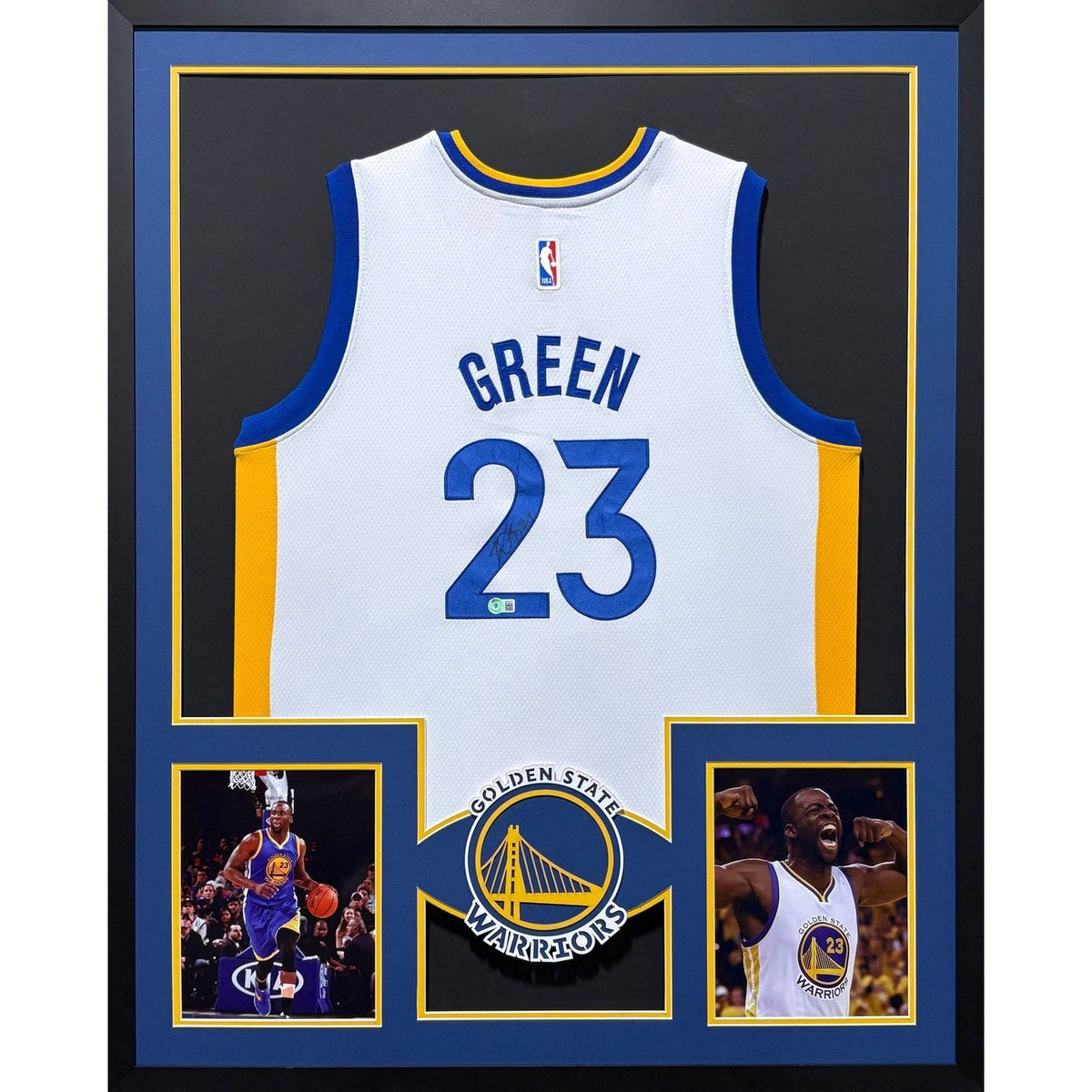 Draymond Green Framed White Jersey Autographed Signed Warriors Beckett