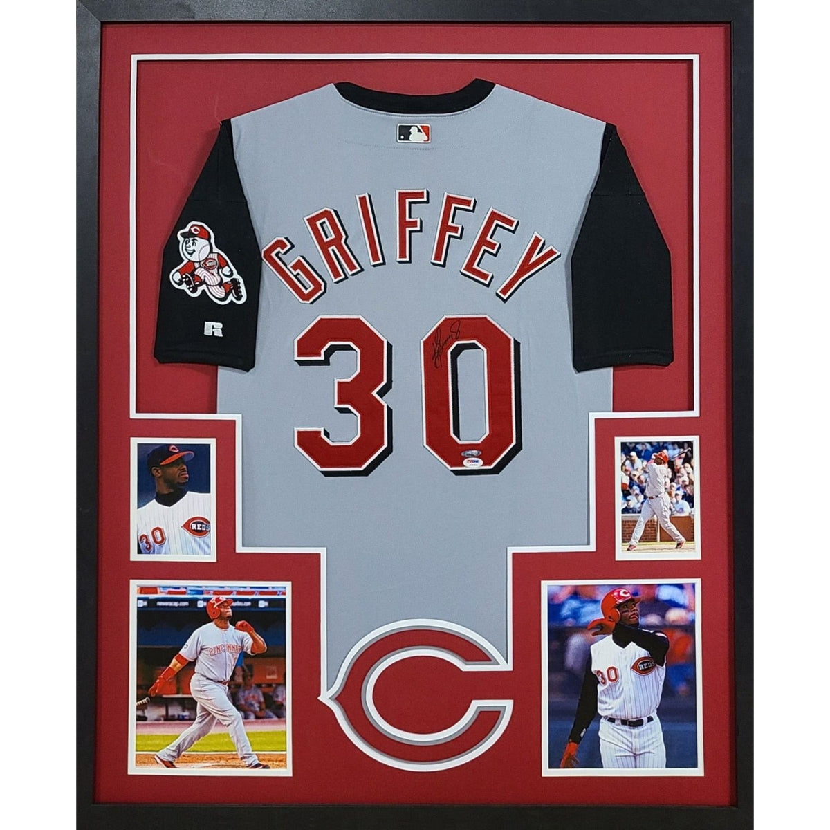 Ken Griffey Jr. Framed Signed Grey Jersey UDA Autographed Cincinnati Reds
