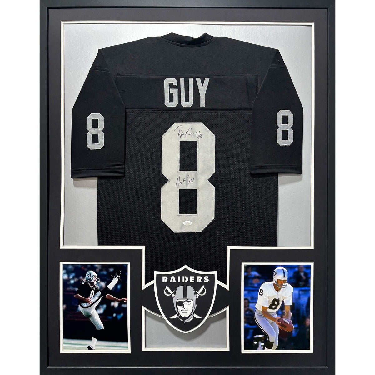 Ray Guy Framed Jersey JSA Autographed Signed Oakland Raiders