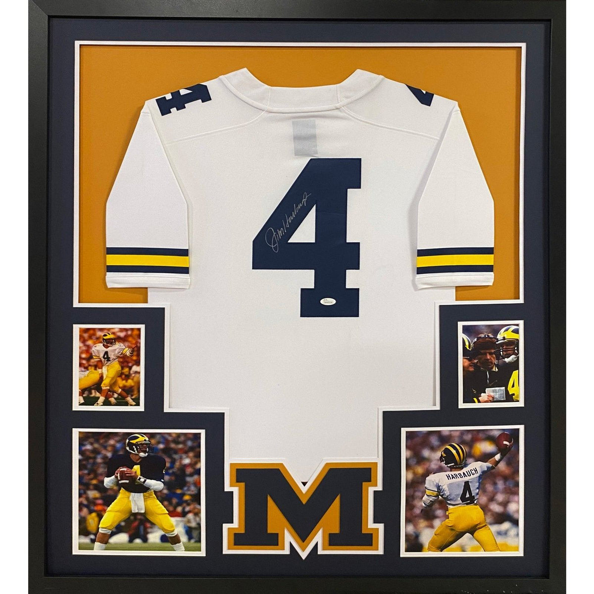 Jim Harbaugh Signed Framed Jersey JSA Autographed Michigan Wolverines