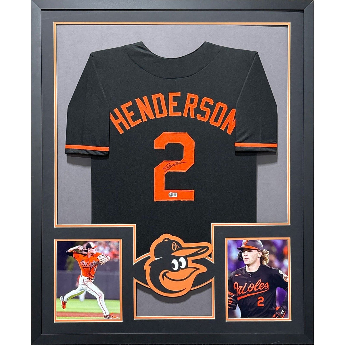 Gunnar Henderson Framed Signed Baltimore Orioles Jersey JSA Autographed