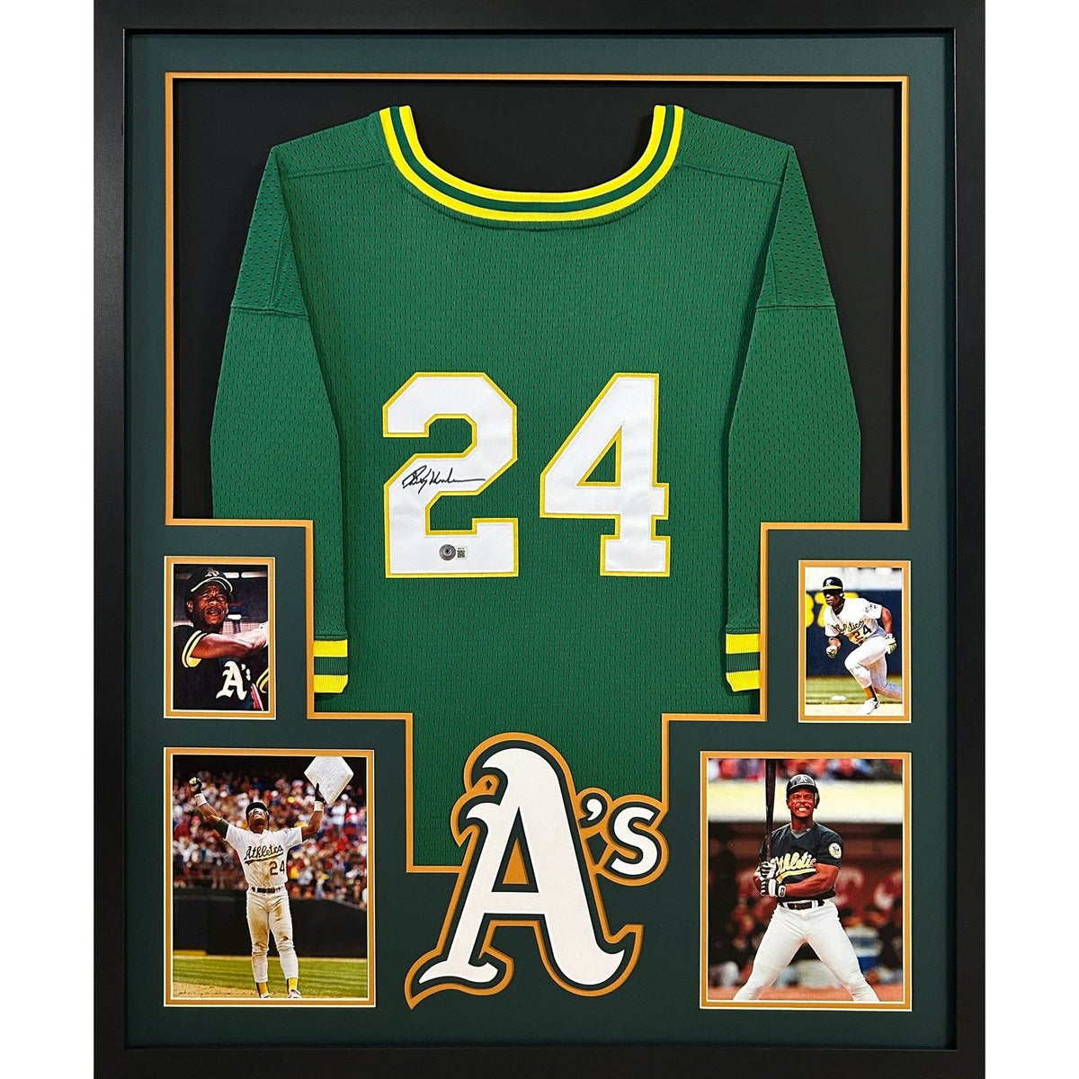 Rickey Henderson Framed Signed Oakland Athletics Jersey Beckett Autographed
