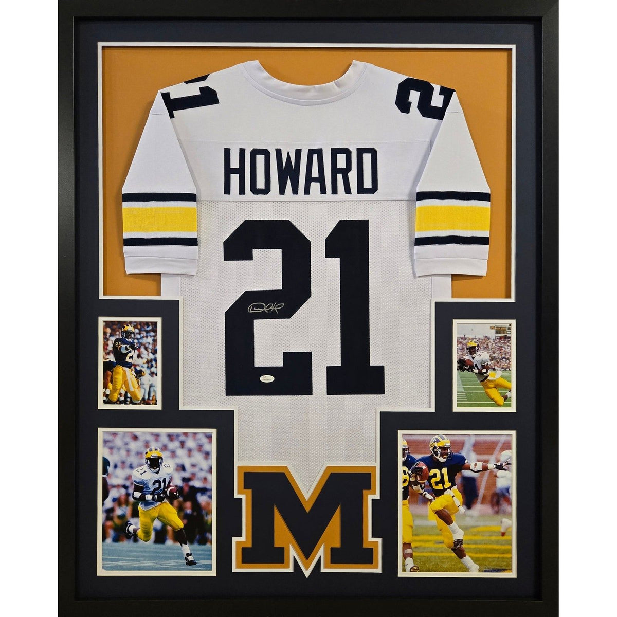 Desmond Howard Signed Framed White Jersey JSA Autographed Michigan