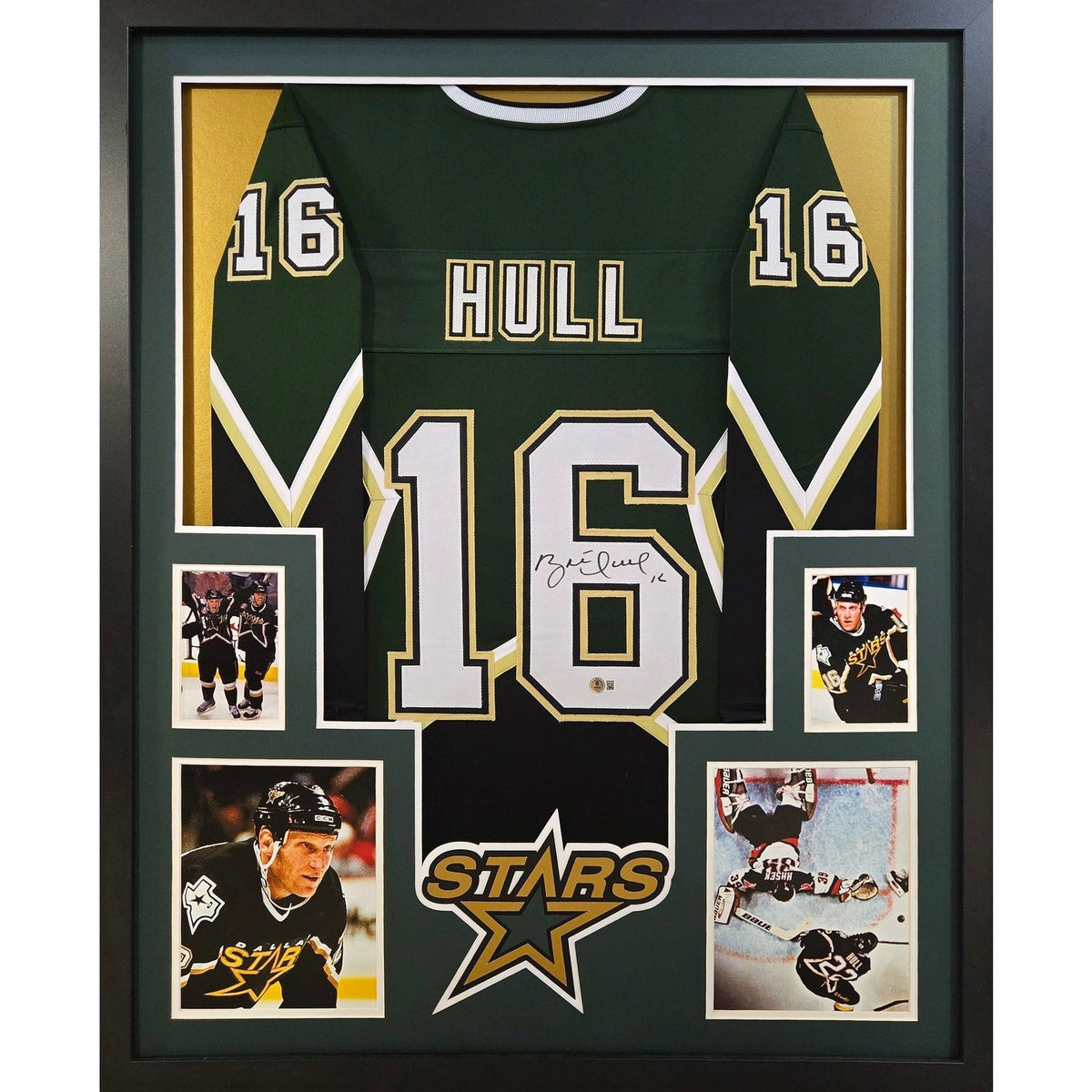 Brett Hull Framed Signed Dallas Stars Jersey Beckett Autographed