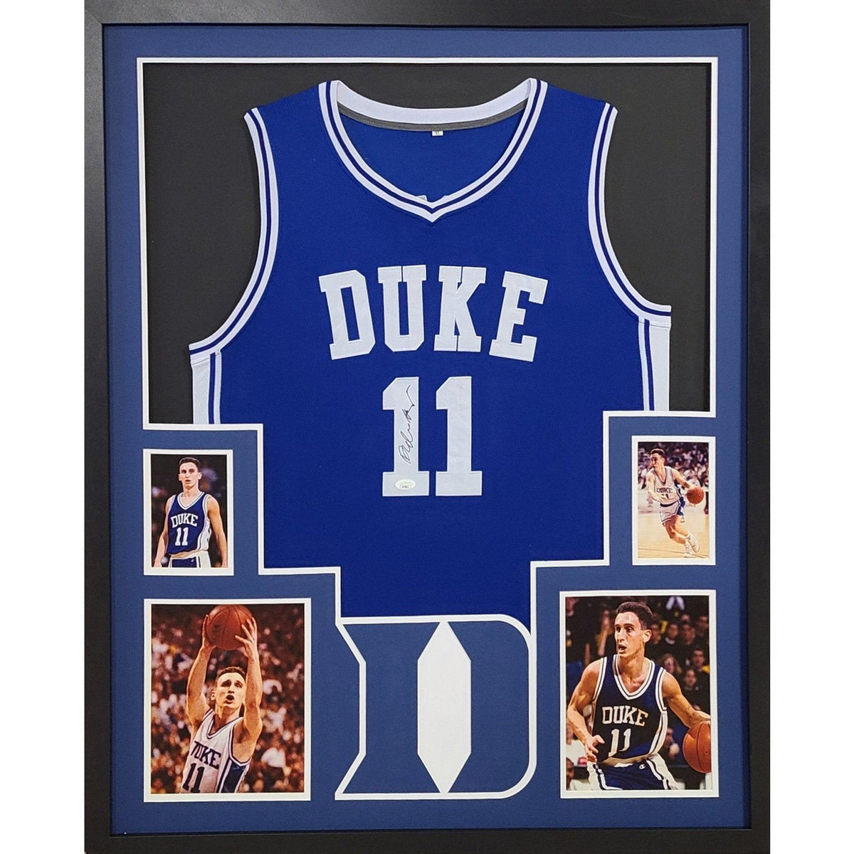 Bobby Hurley Framed Signed Front Duke Jersey JSA Autographed Blue Devils