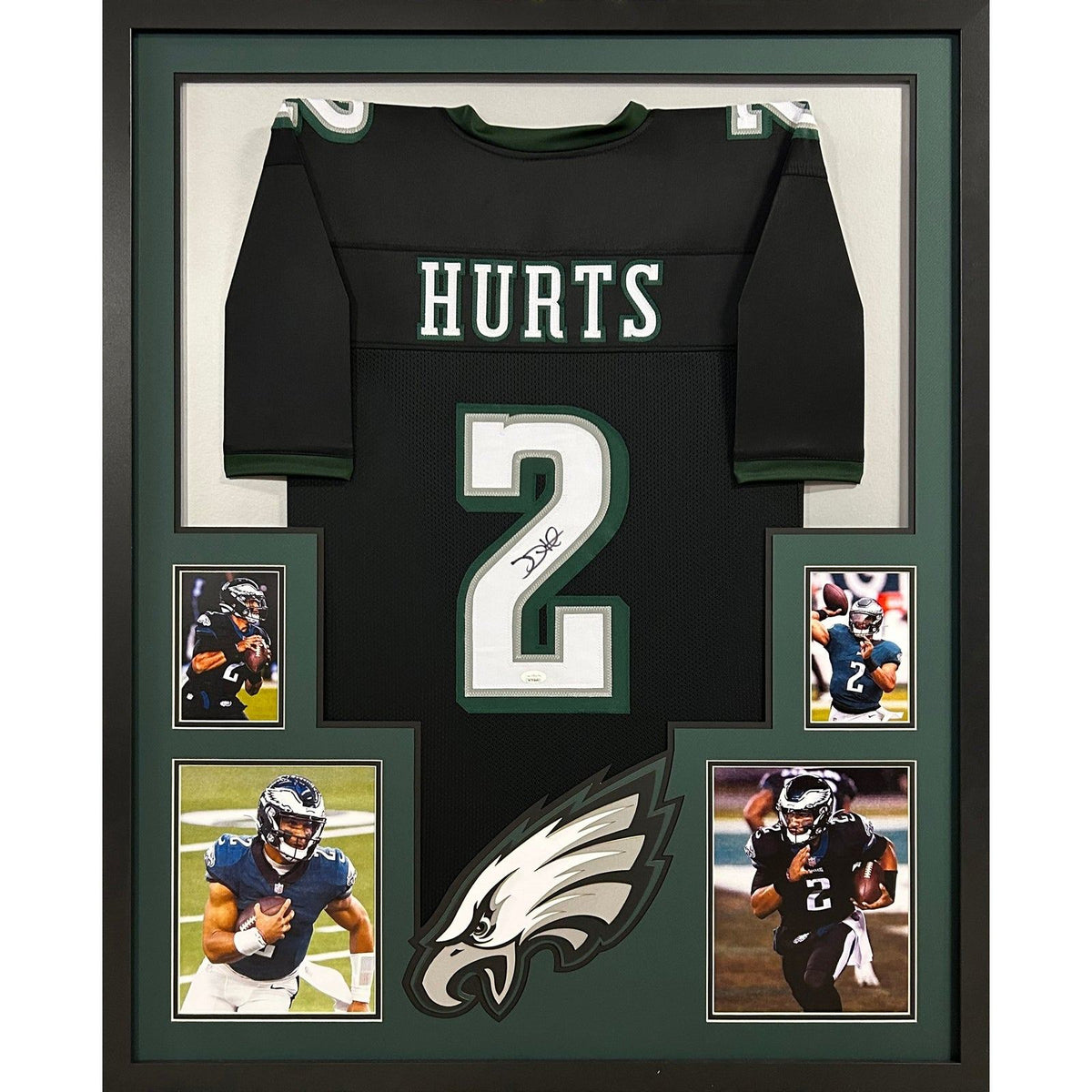 Jalen Hurts Signed Framed Jersey JSA Autographed Philadelphia Eagles 4P
