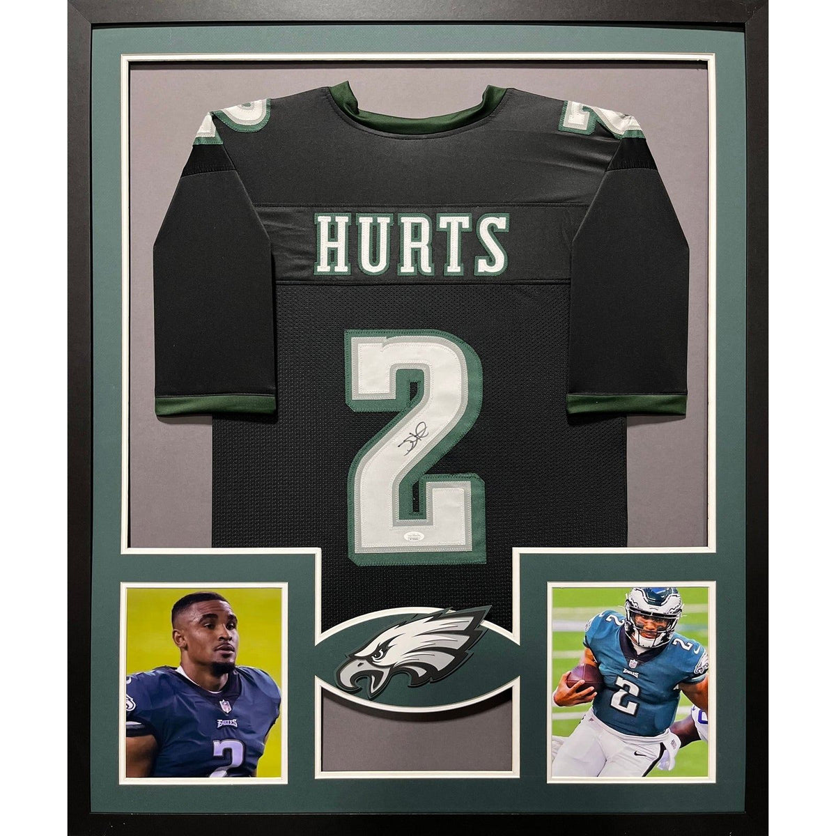Jalen Hurts Signed Framed Jersey JSA Autographed Philadelphia Eagles 2P