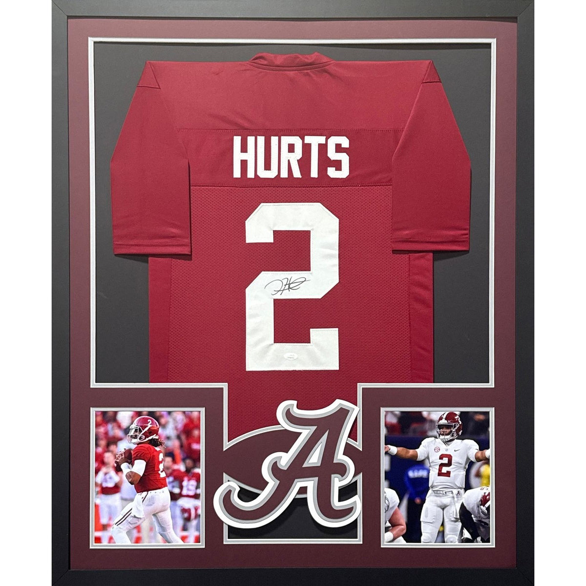 Jalen Hurts Signed Framed Alabama Jersey JSA Autographed Eagles