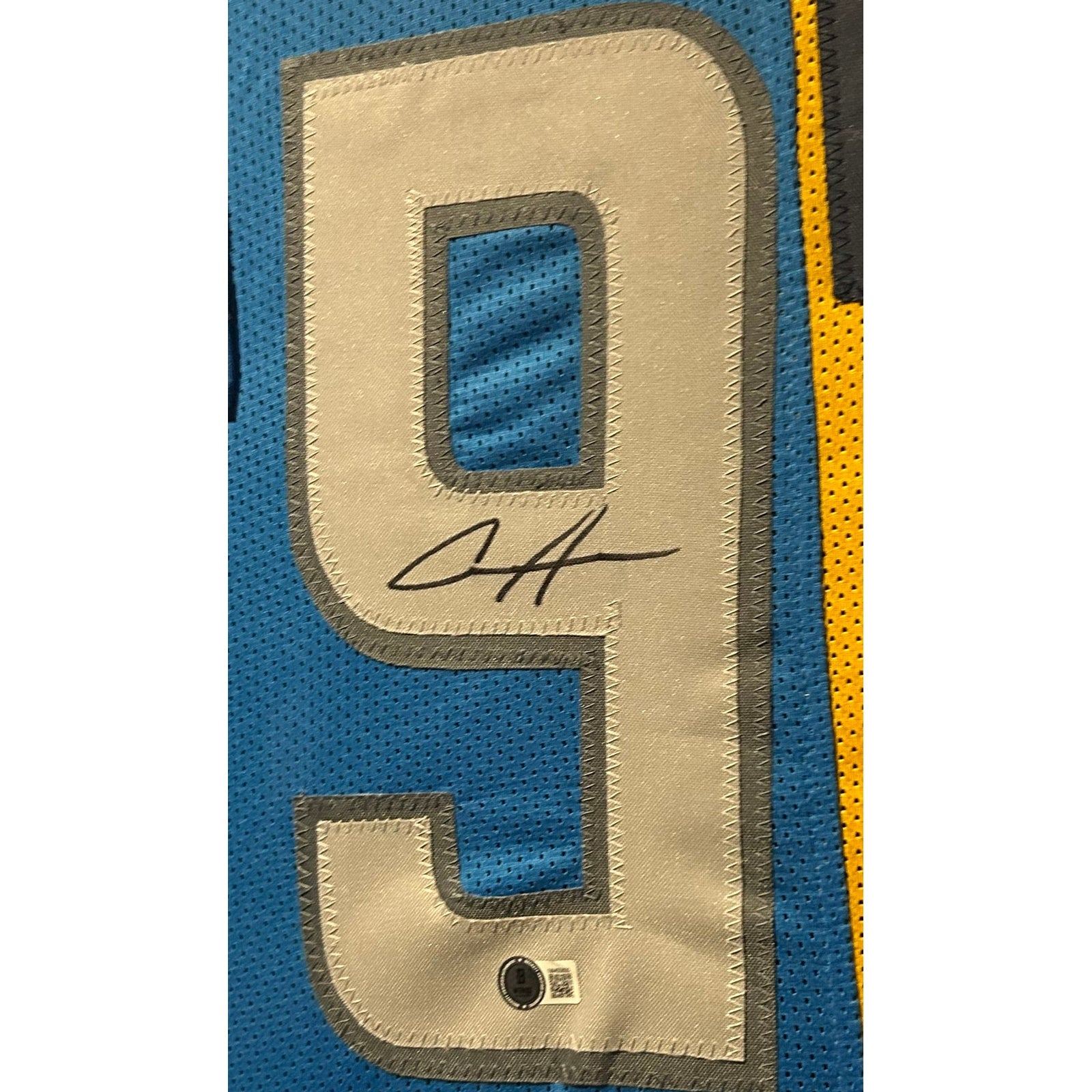 Aidan Hutchinson Framed Signed Michigan Lions Jersey Beckett Autographed