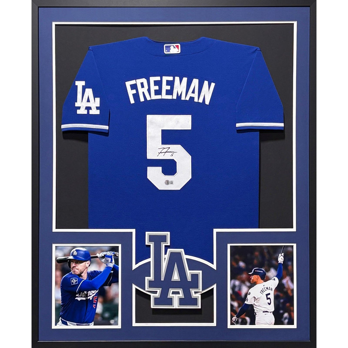 Freddie Freeman Framed Blue Jersey Autographed Signed Beckett L.A. Dodgers