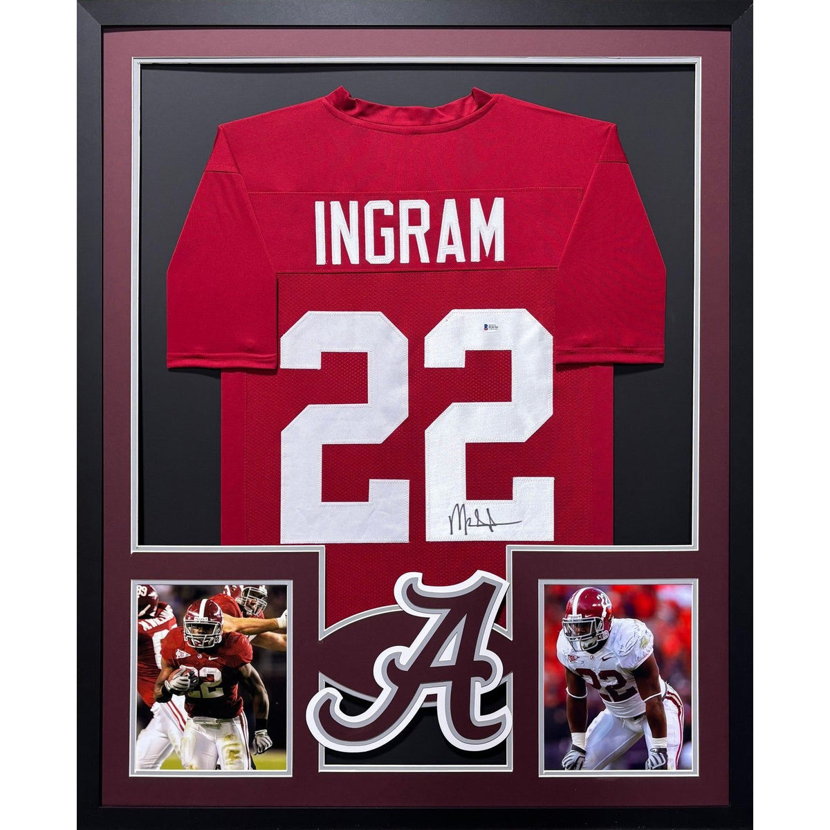 Mark Ingram Framed Signed Alabama Jersey Beckett Autographed 2P