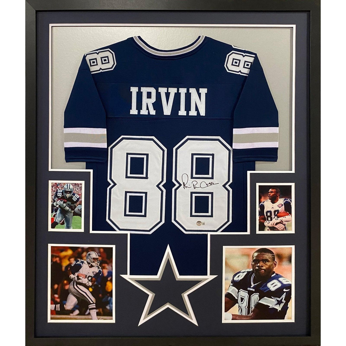Michael Irvin Framed Signed Jersey Beckett Autographed Dallas Cowboys