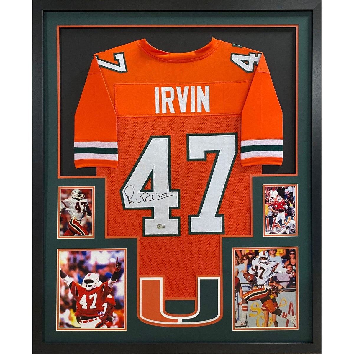 Michael Irvin Signed Framed Jersey Beckett Autographed Miami Hurricanes Cowboys