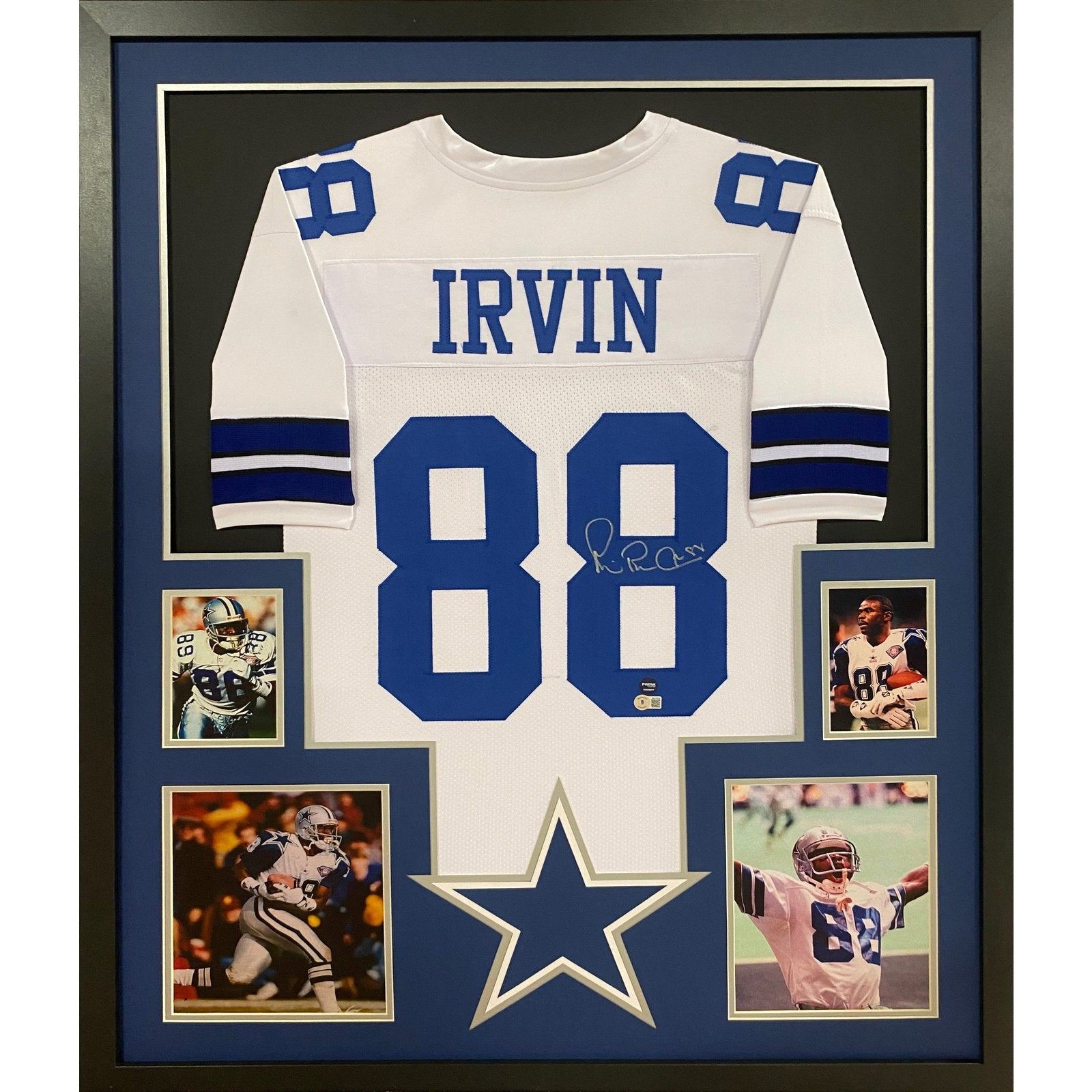 Framed Dallas Cowboys Michael Irvin Autographed Signed Stat Jersey Beckett  Holo