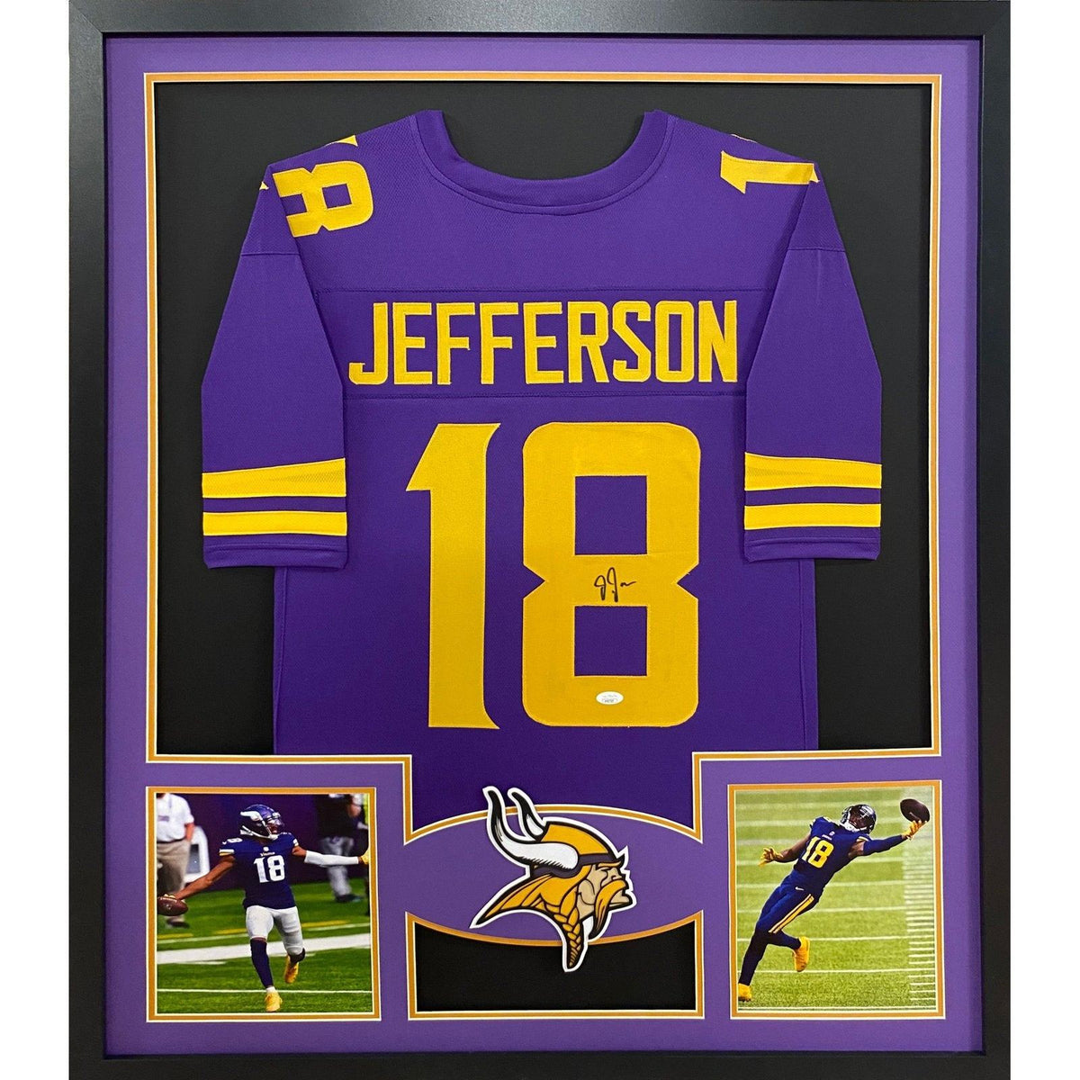 Justin Jefferson Signed Framed Jersey JSA Autographed Minnesota Vikings CR